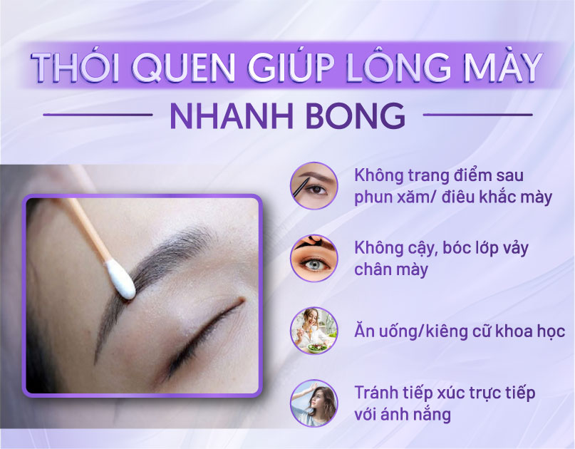 cách làm lông mày nhanh bong sau khi điêu khắc