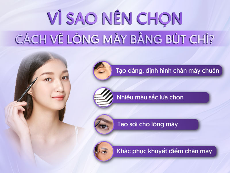 cách vẽ chân mày bằng bút chì