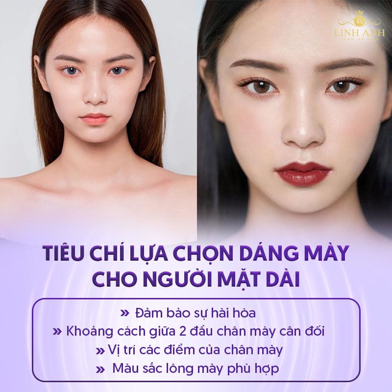 chân mày phong thủy cho mặt dài