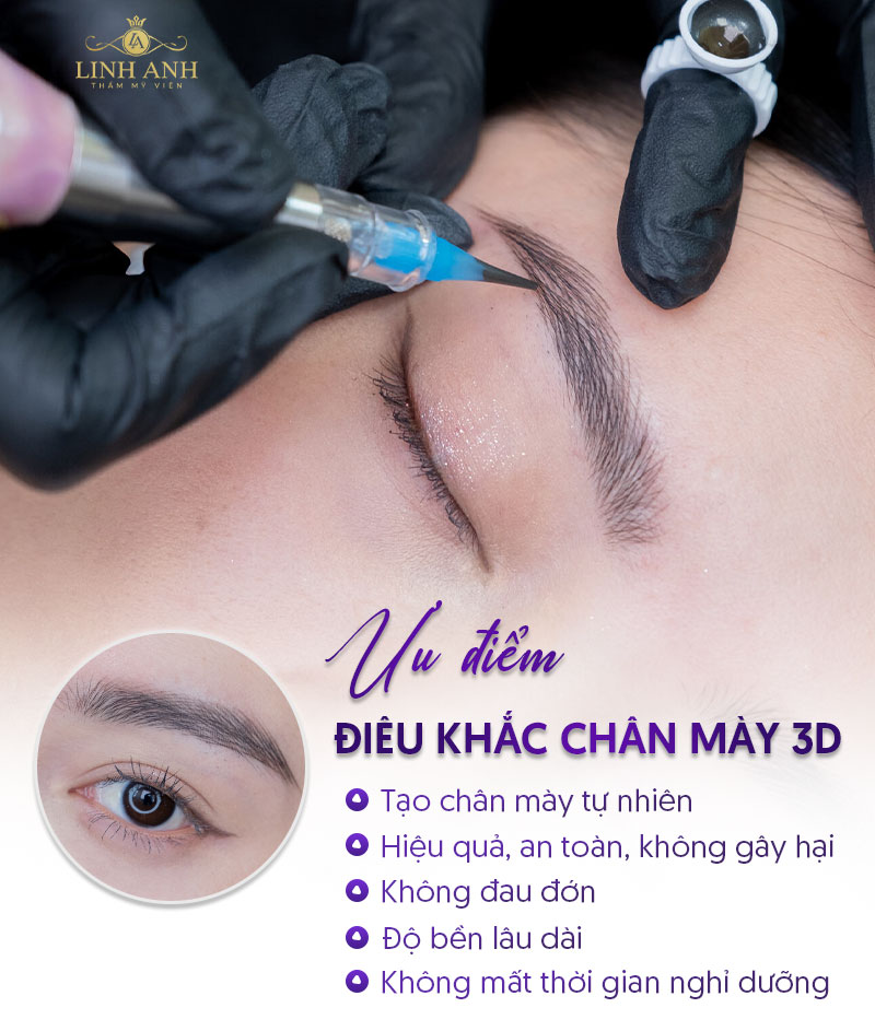 dịch vụ điêu khắc chân mày 3d - Viện thẩm mỹ quốc tế Linh Anh