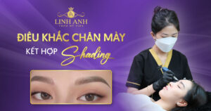 điêu khắc chân mày kết hợp shading