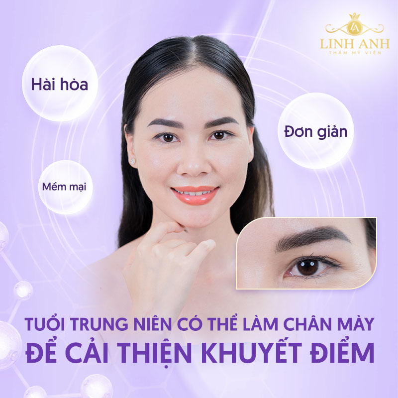 kiểu dáng lông mày cho người trung tuổi