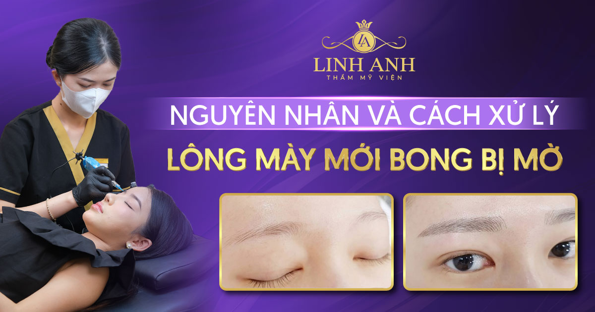 lông mày mới bong bị mờ