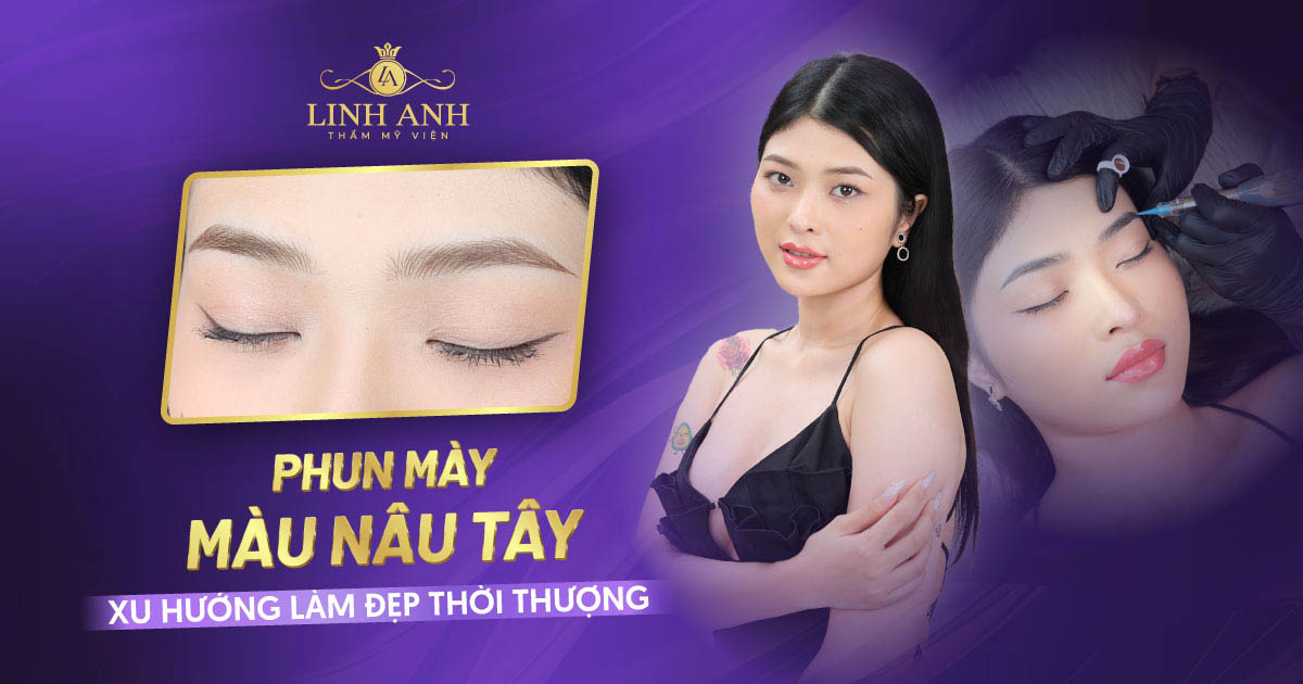 phun lông mày màu nâu tây