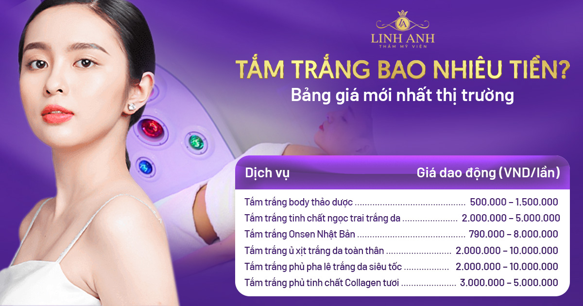 Tắm trắng bao nhiêu tiền? Bảng giá liệu trình tắm trắng mới nhất