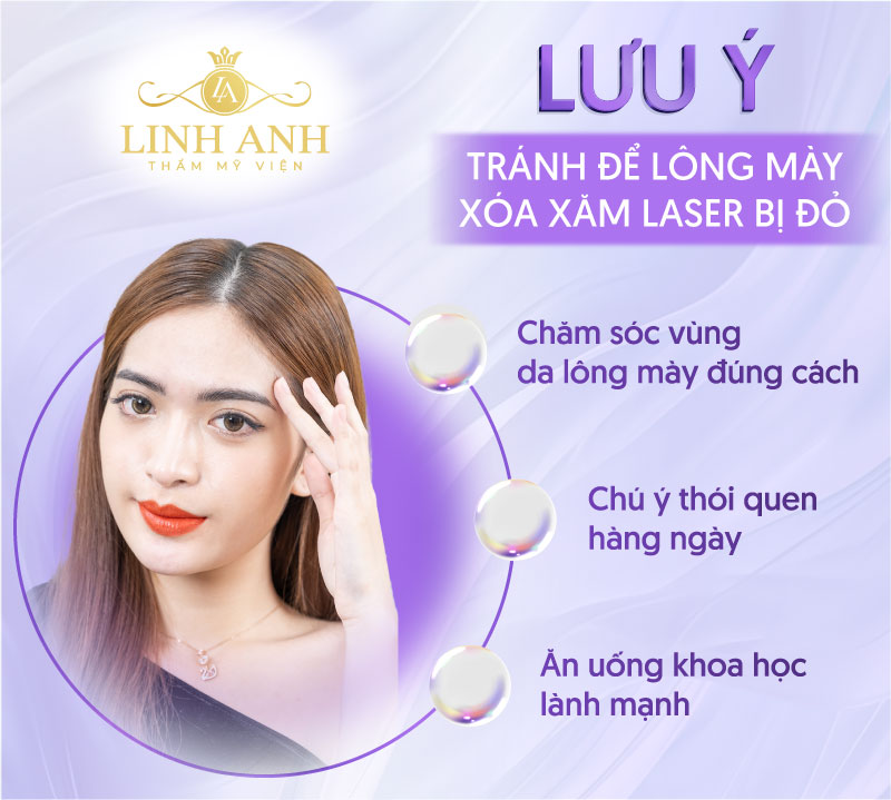 xóa laser lông mày bị đỏ lưu ý gì