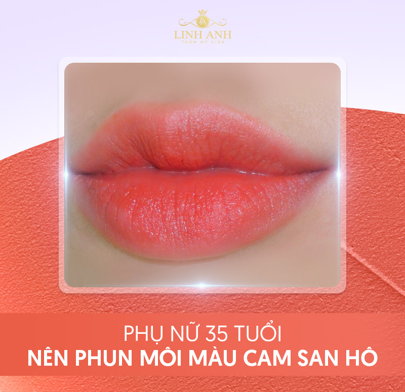 35 tuổi nên xăm môi màu Cam san hô