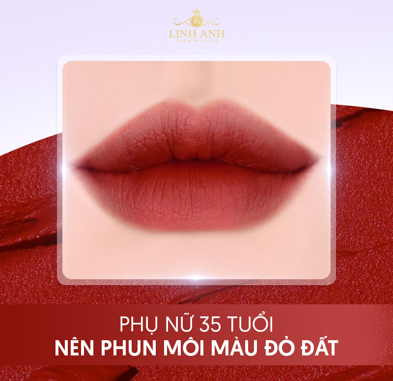 35 tuổi nên xăm môi màu Đỏ đất