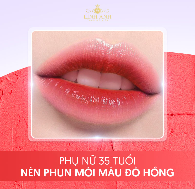 35 tuổi nên xăm môi màu Đỏ hồng