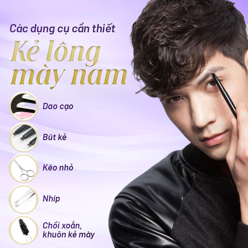 cách vẽ chân mày nam