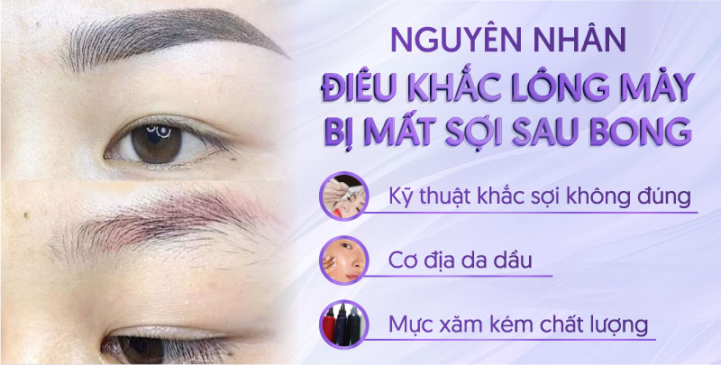 điêu khắc chân mày bị mất sợi