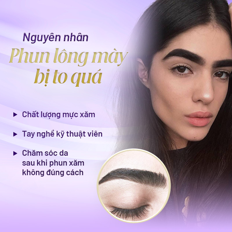 Lông mày phun xong bị to - Viện thẩm mỹ quốc tế Linh Anh