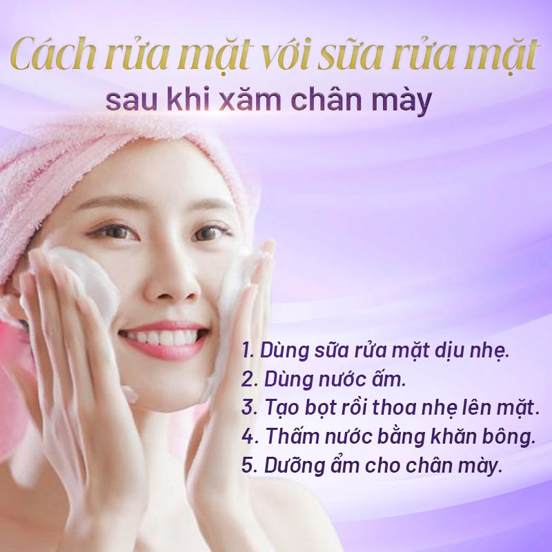 Phun mày bao lâu thì dùng sữa rửa mặt - Viện thẩm mỹ quốc tế Linh Anh