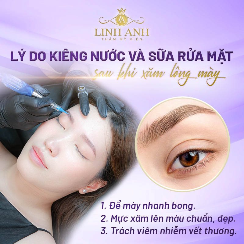 Xăm chân mày bao lâu thì rửa mặt được - Viện thẩm mỹ quốc tế Linh Anh