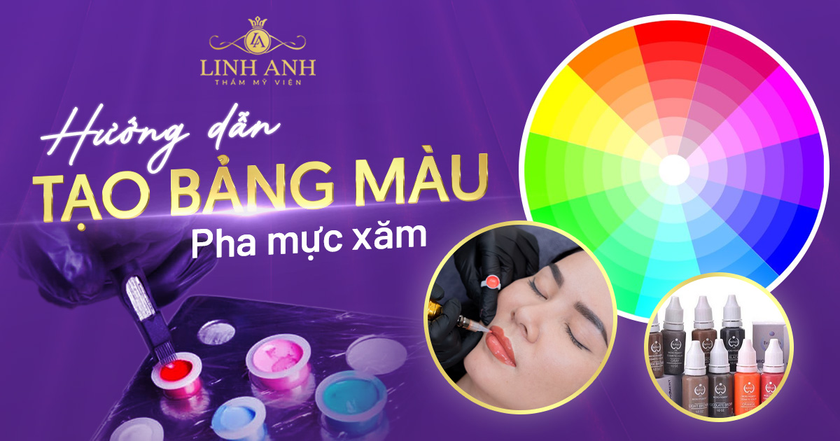 bảng pha màu mực xăm