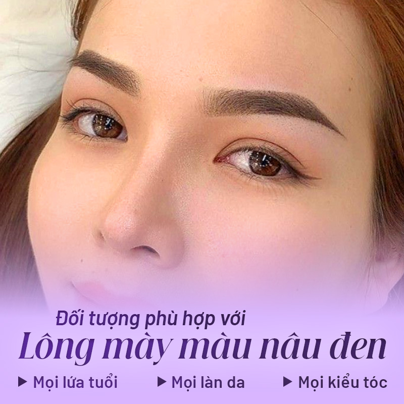 điêu khắc lông mày màu nâu đen