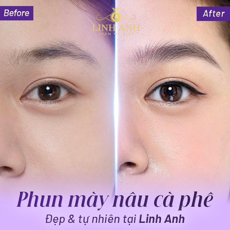 hình ảnh sau khi xăm lông mày màu nâu cà phê