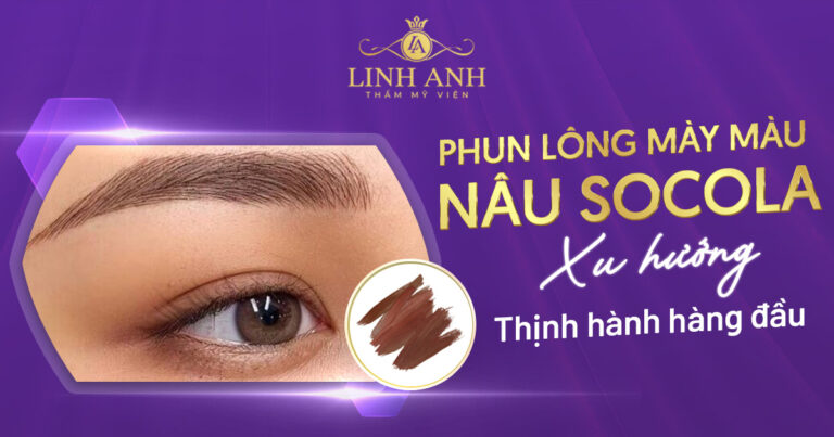 Lông mày màu nâu socola – Trend phun xăm HOT TREND không lỗi thời