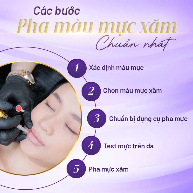 pha màu mực xăm thẩm mỹ