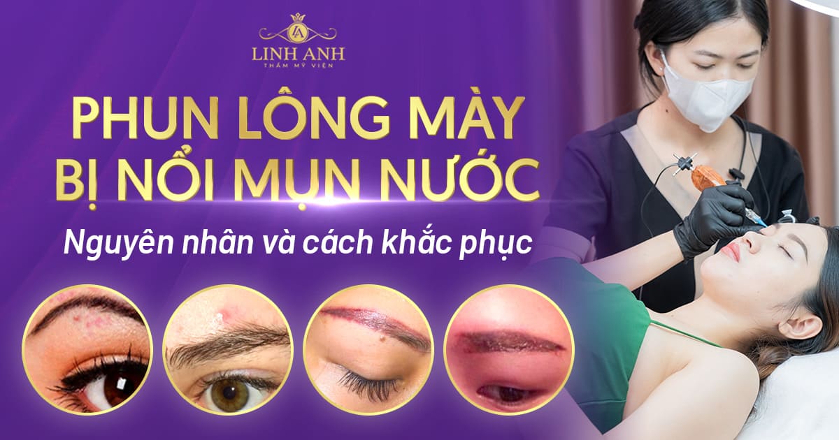 phun lông mày bị nổi mụn nước