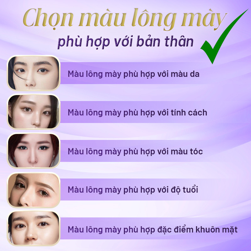 phun mày màu nâu xám