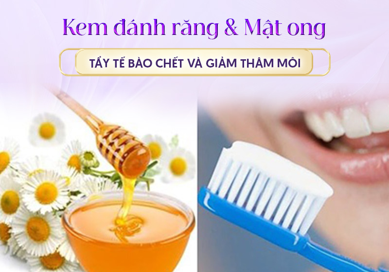 trị môi thâm bằng kem đánh răng