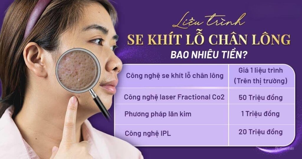 liệu trình se khít lỗ chân lông bao nhiêu tiền