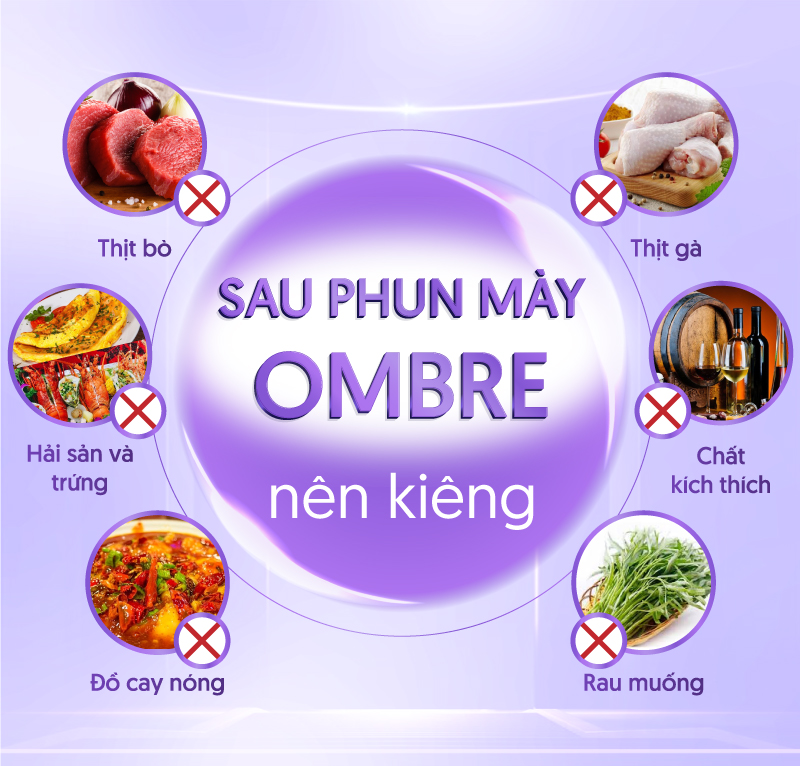 Các thực phẩm cần kiêng sau khi phun mày Ombre