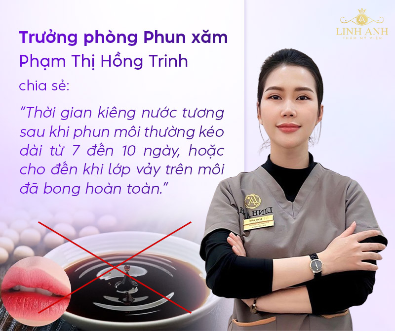 phun môi kiêng nước tương từ 7 đến 10 ngày phun môi kiêng nước tương từ 7 đến 10 ngày