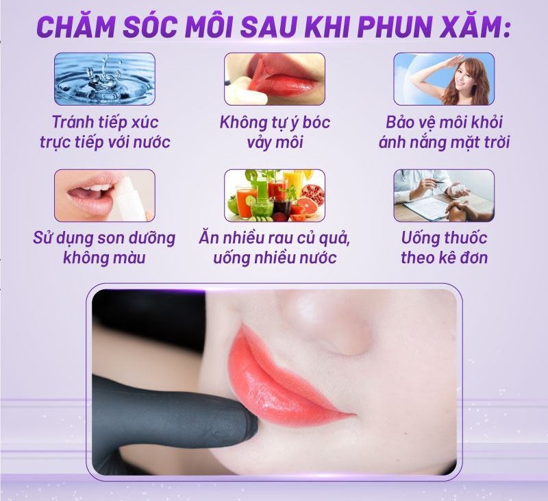 sau phun môi bao lâu thì được đánh son