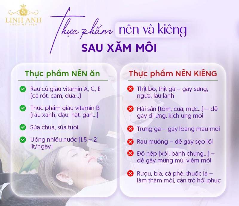 xăm môi ăn bún được không xăm môi ăn bún được không