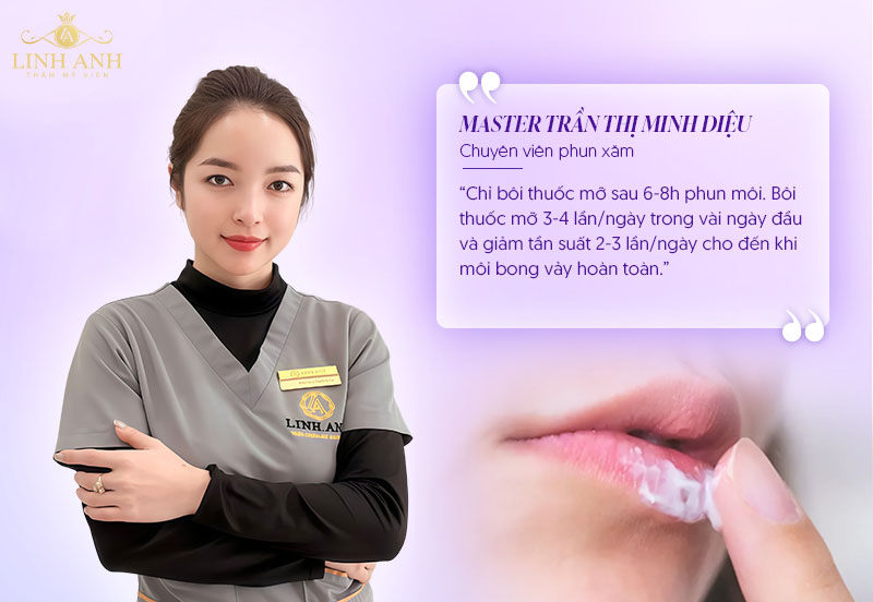 Sau phun môi bao lâu thì bôi thuốc mỡ