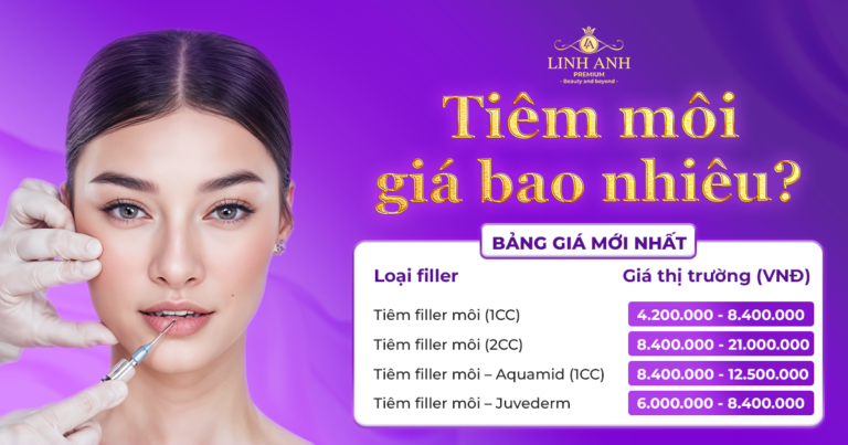 Tiêm môi giá bao nhiêu? Tiêm filler môi 1cc giá bao nhiêu?