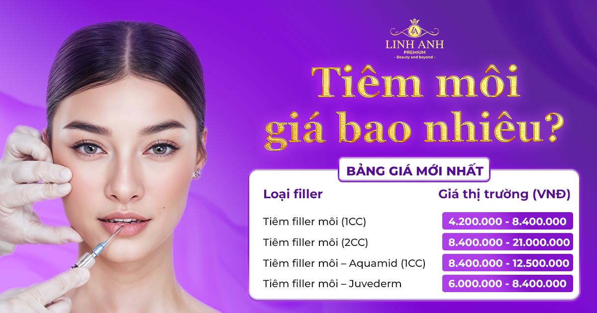 Tiêm môi giá bao nhiêu? Tiêm filler môi 1cc giá bao nhiêu?