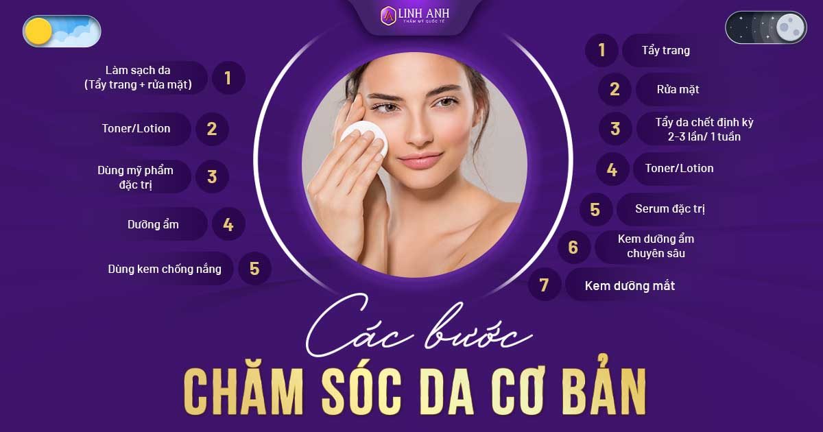 các bước chăm sóc da cơ bản