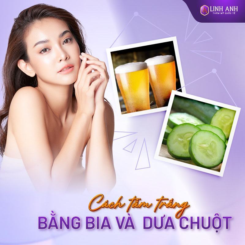 cách làm trắng da bằng bia