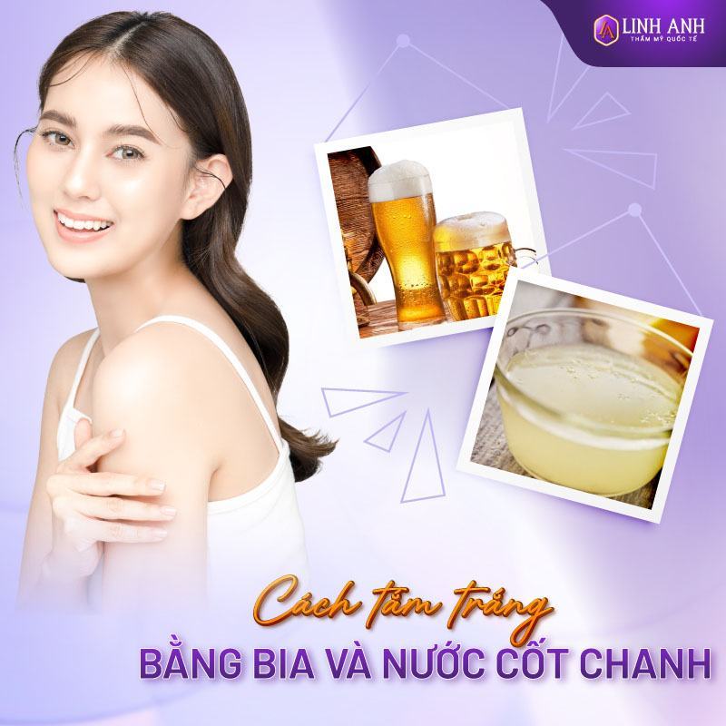 cách tắm trắng bằng bia và chanh