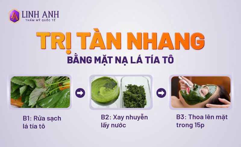 cách trị tàn nhang bằng lá tía tô tại nhà