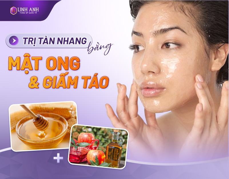 cách trị tàn nhang bằng mật ong và giấm táo