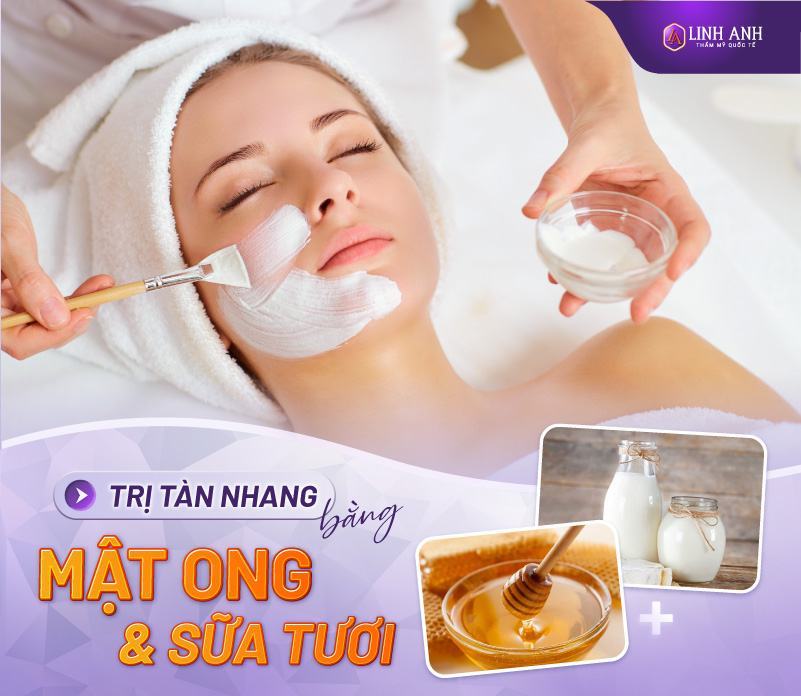 cách trị tàn nhang bằng mật ong và tinh bột nghệ
