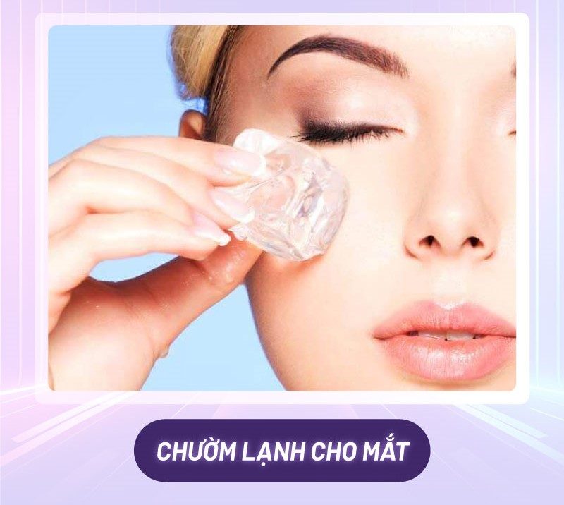 chườm lạnh cho mắt