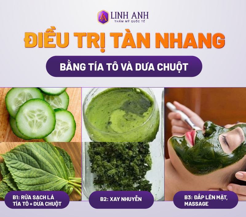 cách trị nám tàn nhang bằng lá tía tô điều trị tàn nhang bằng lá tía tô và dưa chuột