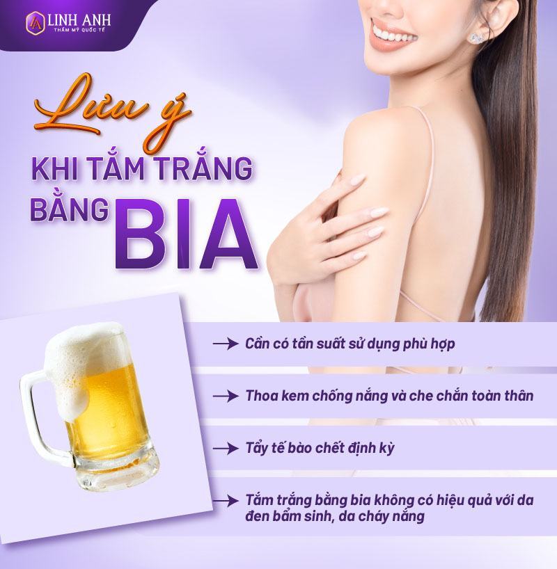 lưu ý khi tắm trắng bằng bia