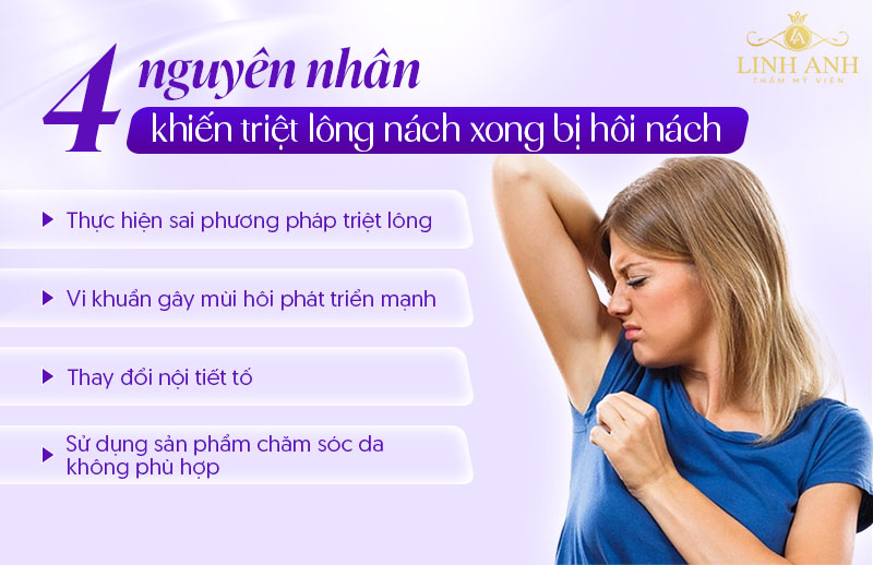 Lý do triệt lông nách lại bị hôi nách Lý do triệt lông nách lại bị hôi nách