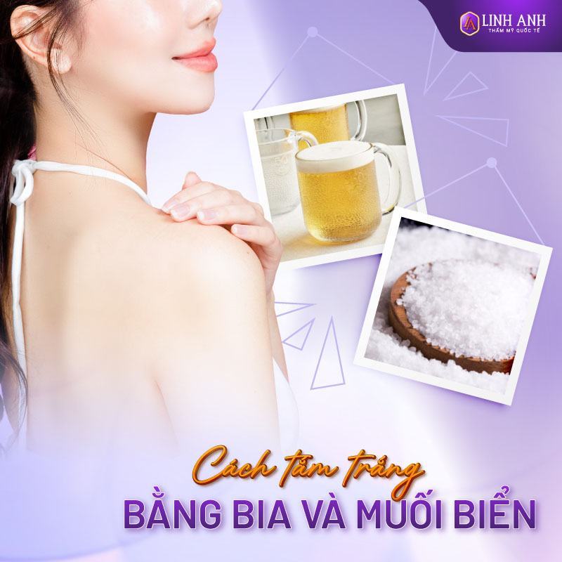 tắm trắng bằng bia và muối