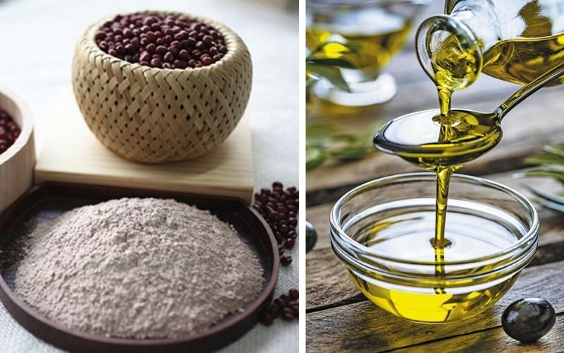 Tắm trắng bằng bột đậu đỏ và dầu oliu