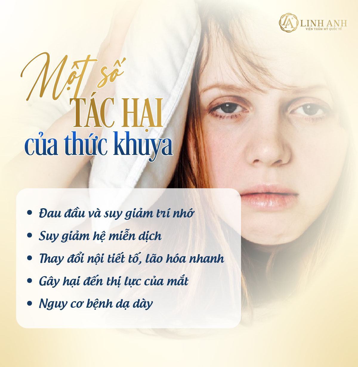 thức khuya có nổi mụn không thức khuya có bị nổi mụn không - Viện thẩm mỹ quốc tế Linh Anh