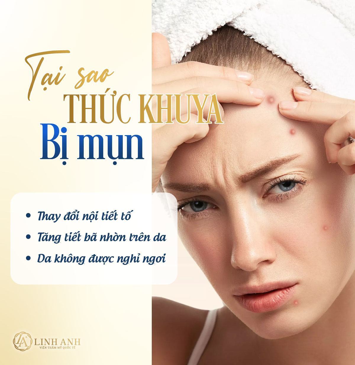thức khuya có bị nổi mụn không thức khuya gây nổi mụn - Viện thẩm mỹ quốc tế Linh Anh