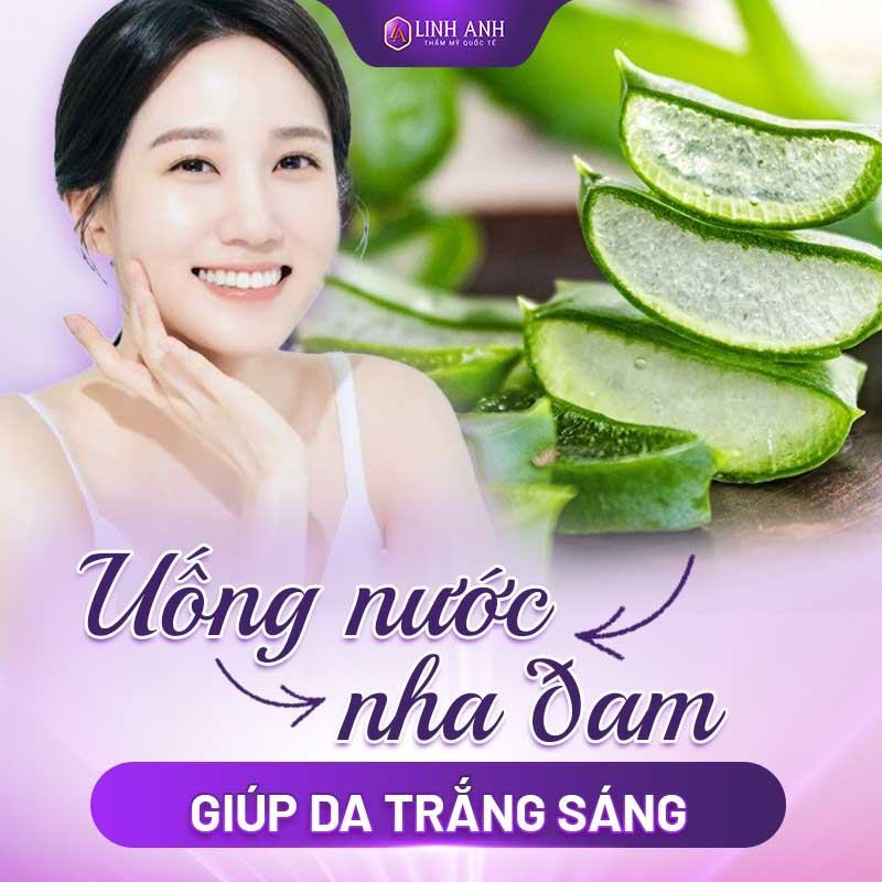 uống gì để trắng da toàn thân uống nước nha đam giúp da trắng sáng