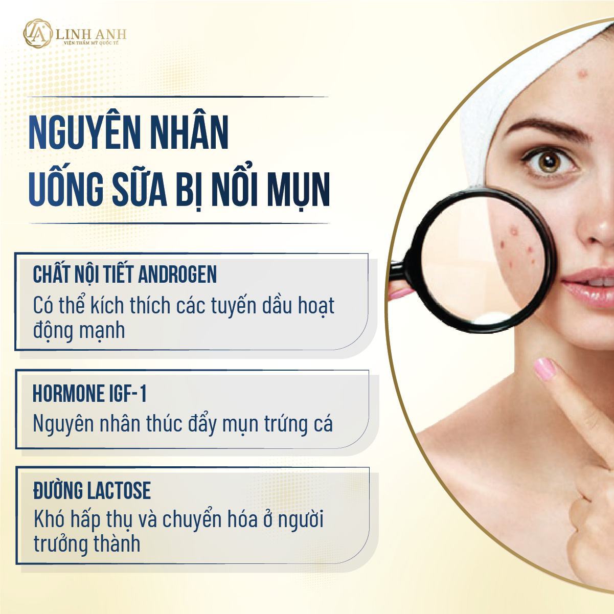 uống sữa có nổi mụn không uống sữa có gây mụn không - Viện thẩm mỹ quốc tế Linh Anh
